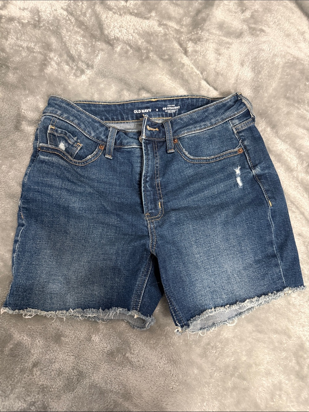 Old Navy Blue Denim Frayed Hem Women's Shorts